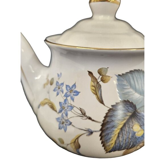 Vintage Royal Oak Floral Porcelain Teapot With Gold Trim - Picture 7 of 11